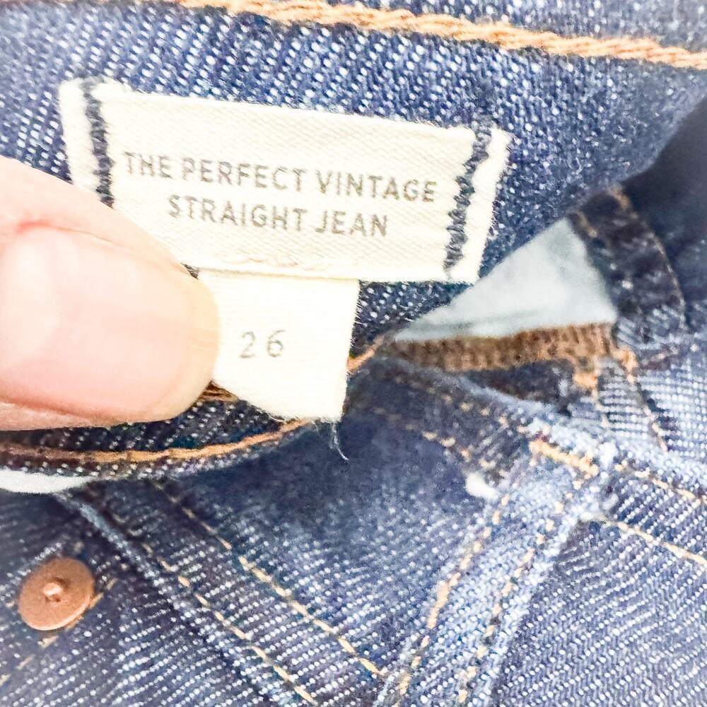Madewell The Perfect Vintage Straight Jean Dark Wash Denim Size 26 MINT - Picture 7 of 10